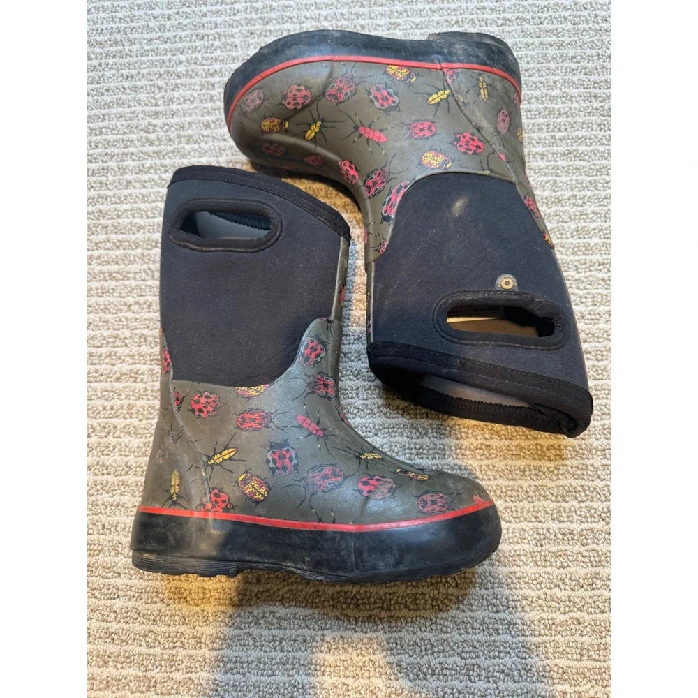 Bogs Classic II Bugs Kids Rain Boots Olive Green‎ Ladybug Beetle 72904 Size 11